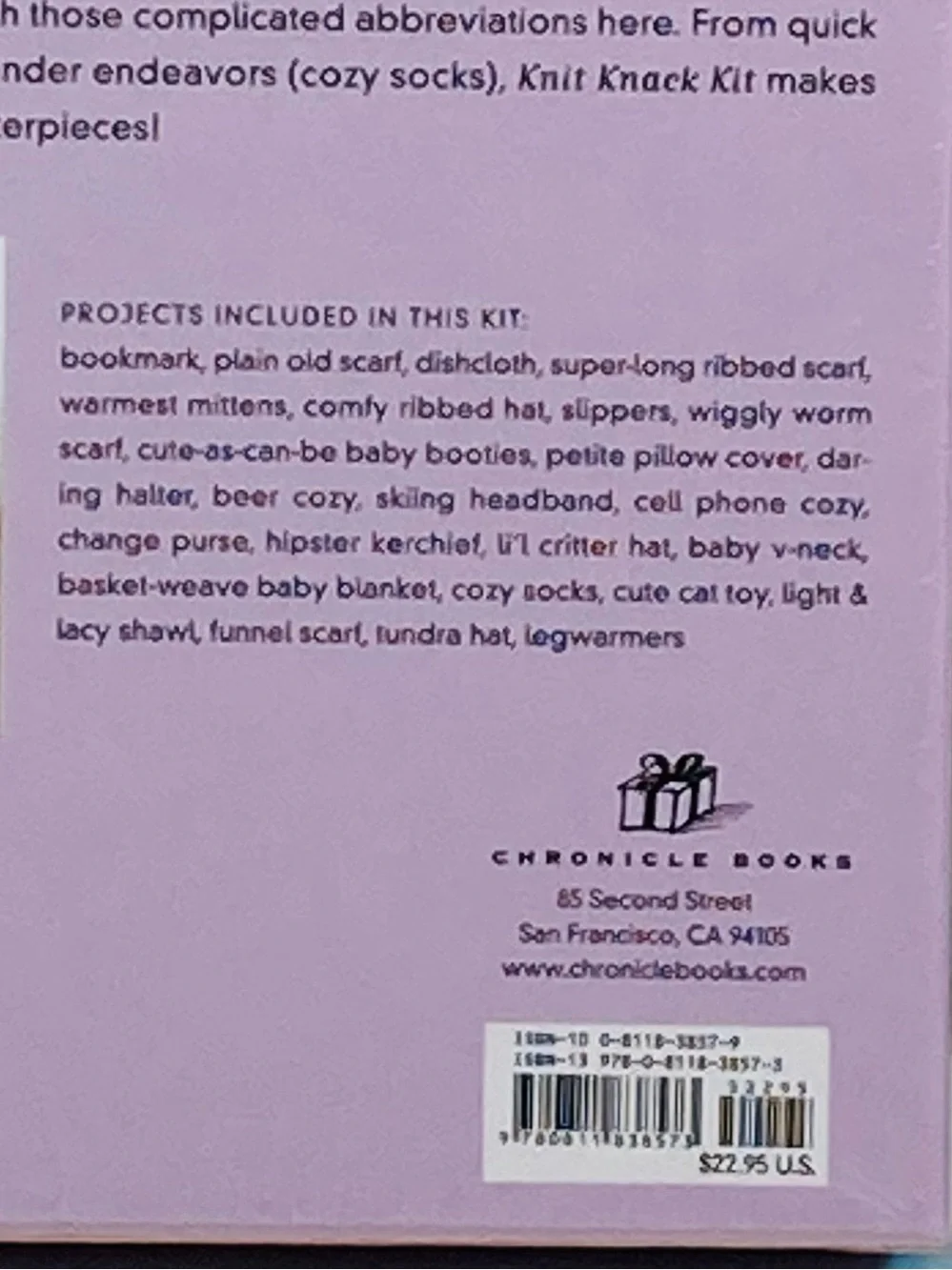 NWT Chronicle Books Knit Knack Kit Simple Instructions & Tools 25 Knitting Proje